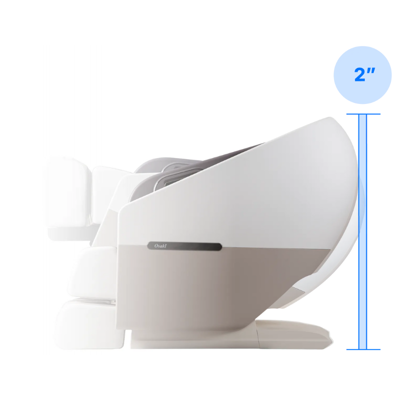 The Osaki Flagship Duo’s Space Saving Technology allows the chair to slide forward while reclining, reducing the space required behind it for a more efficient setup in smaller areas.