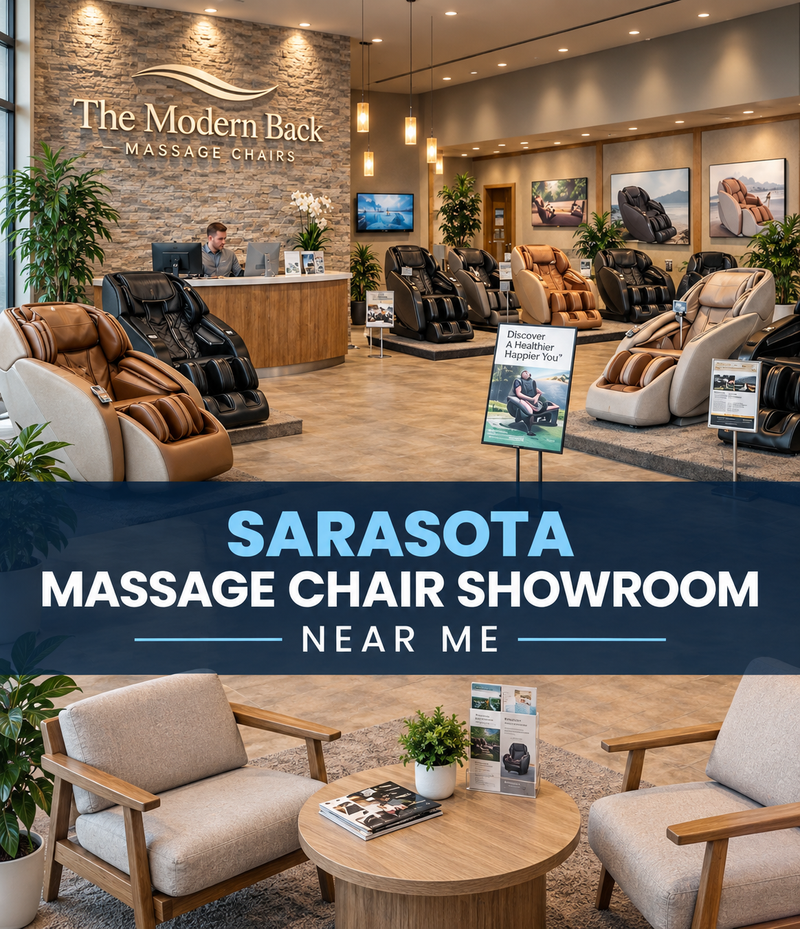 Looking for a massage chair showroom near you in Sarasota? The Modern Back offers the area’s largest selection of top-tier massage chairs.