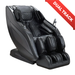 Black COREnine C650 massage chair showing dual synchronized massage track system for extended upper and lower body coverage.