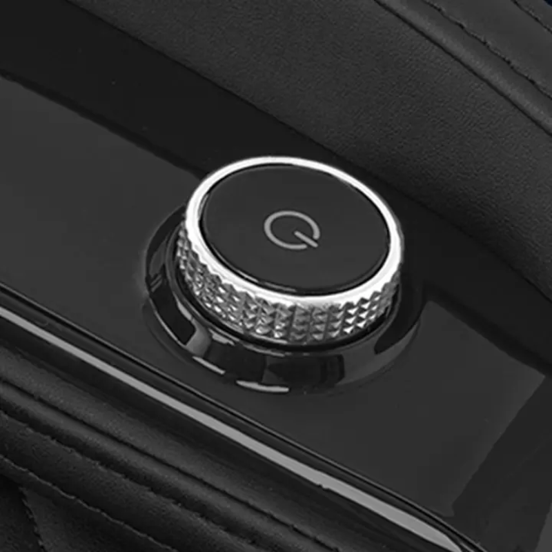 Close-up of the Infinity Solstice Deluxe Massage Chair's Smart Dial Controller, featuring an intuitive rotary dial and button interface for easy navigation of auto programs, recline adjustments, and device charging, all without the need for the main remote.