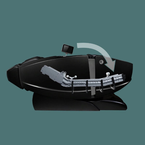 Daiwa Supreme Hybrid X HybriFlex track bending with body during massage stretch.