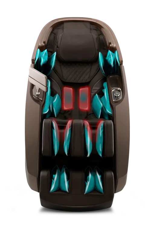 Image showcasing the 50-layer airbags of the Daiwa Supreme Hybrid massage chair, illustrating their strategically positioned layout throughout the chair to deliver a thorough full-body compression massage that relieves tension and encourages relaxation.