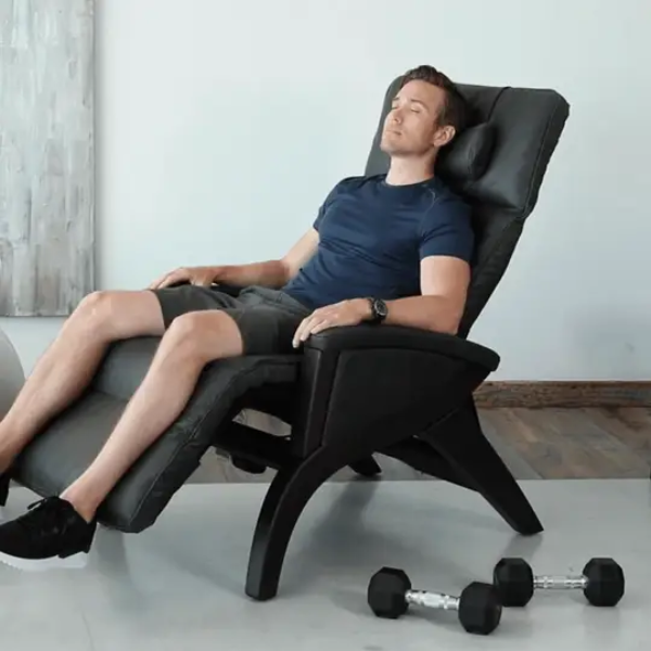 The Svago Newton Zero Gravity Recliner is made with the finest materials and has massage, lumbar support, and heat therapy. 