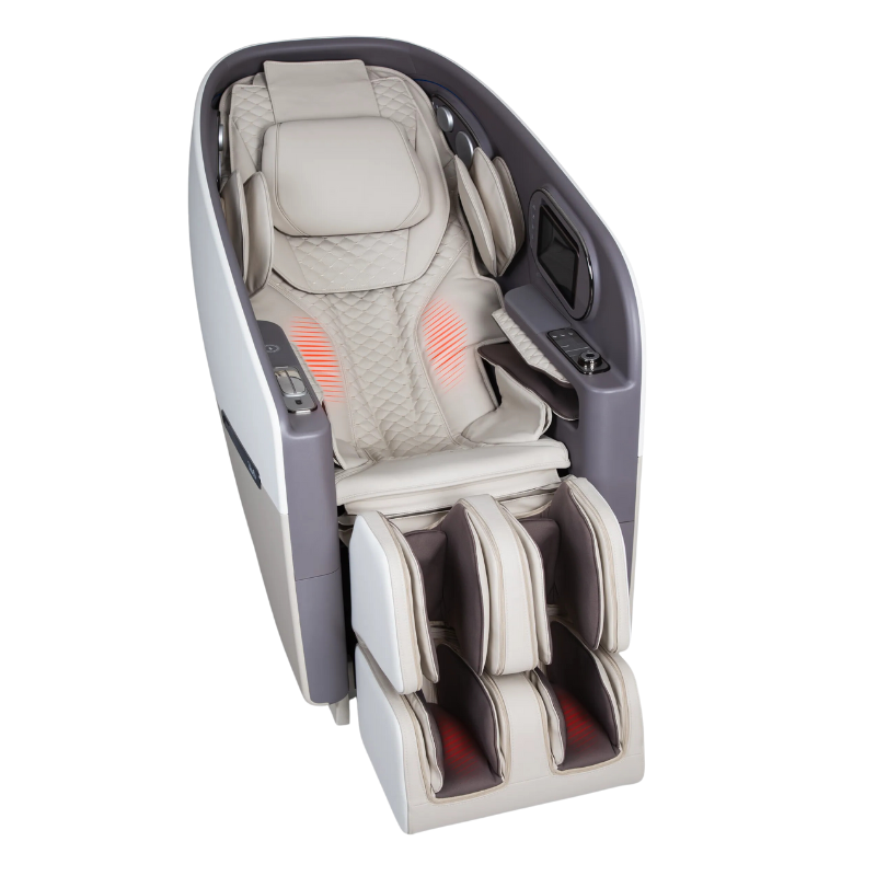 The Osaki Flagship 4D massage chair offers targeted heat therapy in the lower back and feet to effectively alleviate stiffness and release tension in sore muscles.
