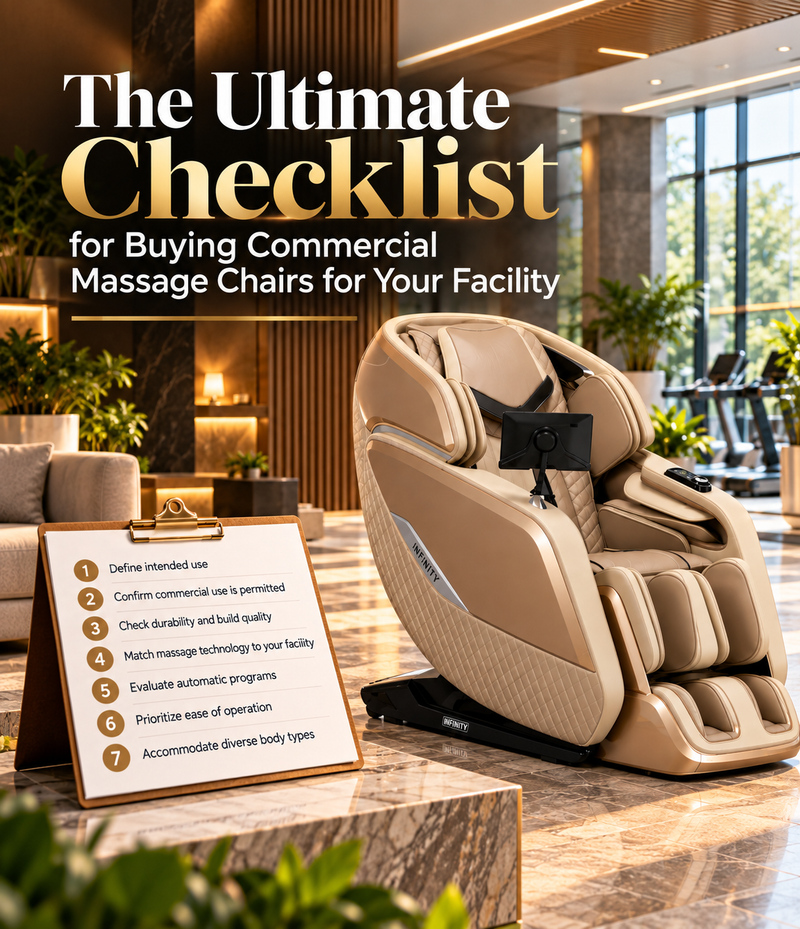 Discover what to consider when buying commercial massage chairs, from durability and user fit to warranty coverage, maintenance, delivery, and long-term value.