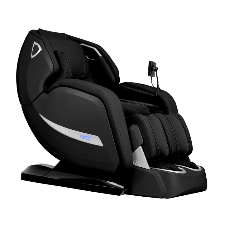 The Titan 4D Advent Massage Chair in black combines a sleek, modern aesthetic with advanced massage technology. Its 4D massage mechanism offers a lifelike experience, while the SL-track system ensures comprehensive coverage from neck to glutes.