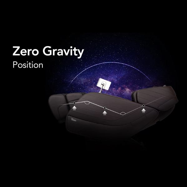 The Titan Jupiter Massage Chair has Zero Gravity recline, allowing the user to feel weightless while receiving a massage. 