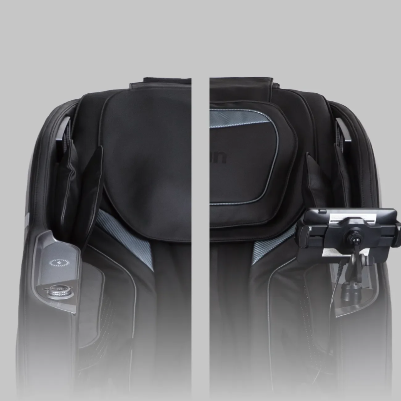 The Titan TP-Ronin 4D Massage Chair is equipped with a removable headrest that allows users to easily customize their massage experience for optimal neck and head support. This adjustable feature enhances comfort, making it perfect for individuals seeking a tailored fit during their relaxation sessions.