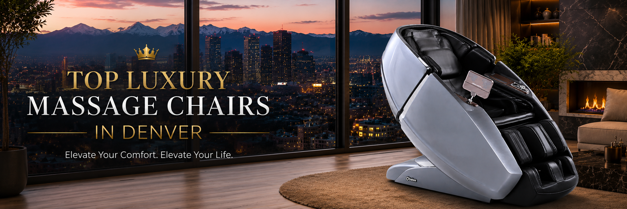 Luxury Daiwa massage chairs on display at The Modern Back's Denver massage chair showroom