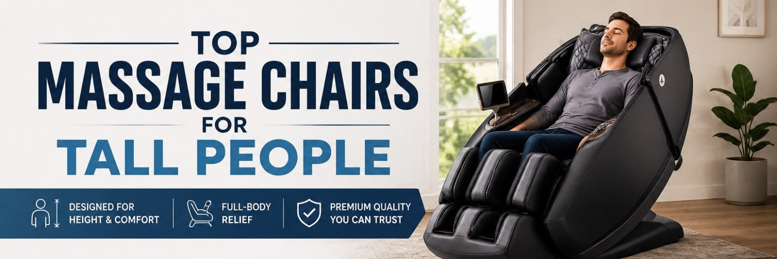 Shop the best massage chairs for tall people with extended leg support, full-body massage programs, and premium comfort features.