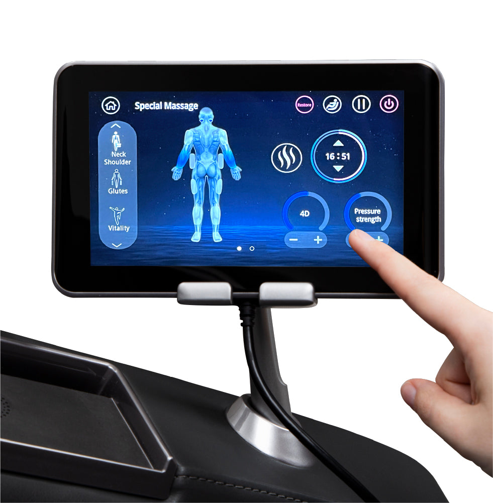 The Osaki OS-Highpointe 4D Massage Chair has a touchscreen controller that makes navigation enjoyable. 