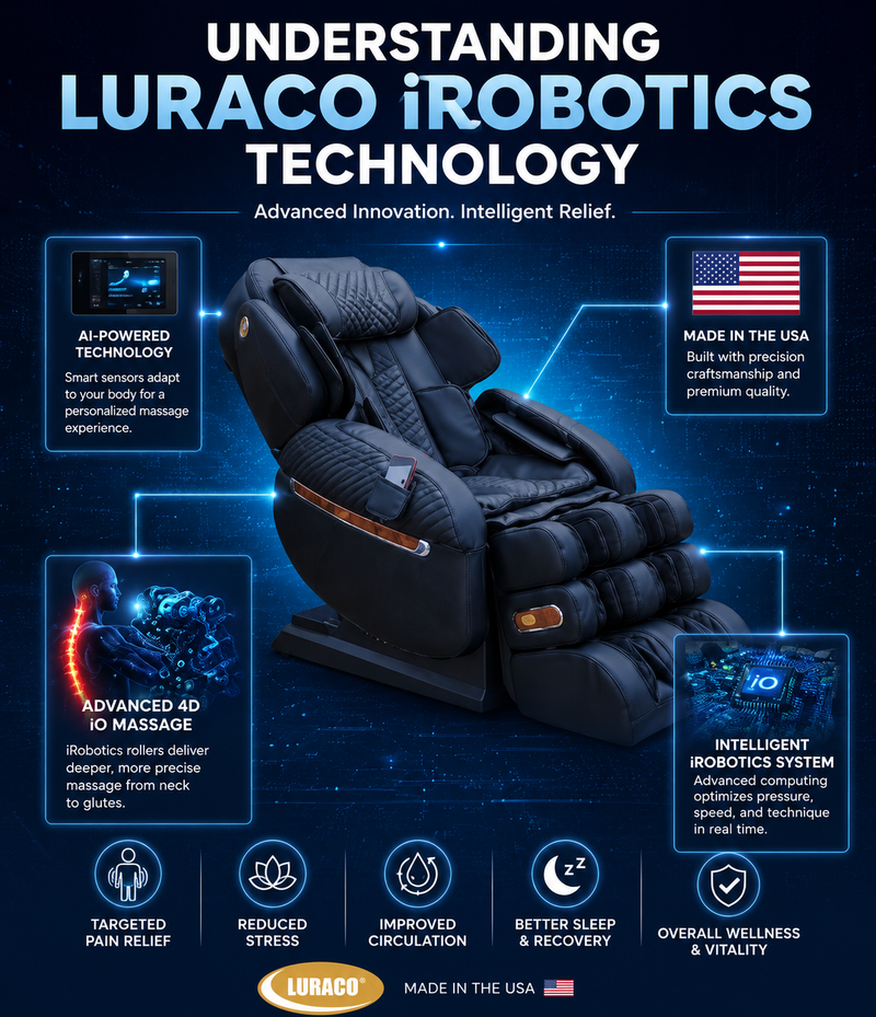 Discover a better Understanding of Luraco iRobotics Technology in this comprehensive overview of this Luxury massage chair brand.