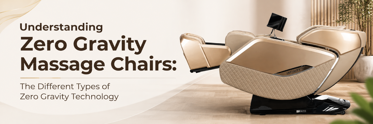 Infinity zero gravity massage chair illustrating different types of zero gravity technology in massage chairs.