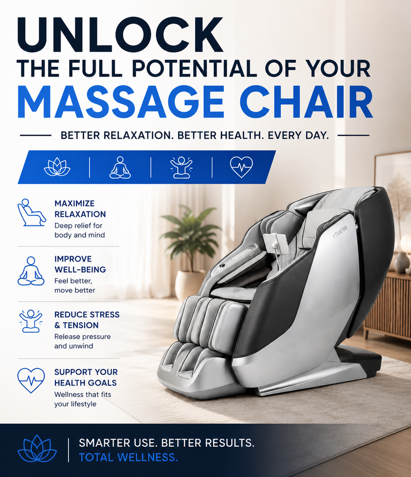 Luxury massage chair highlighting ways to maximize massage chair performance, comfort, and wellness results.