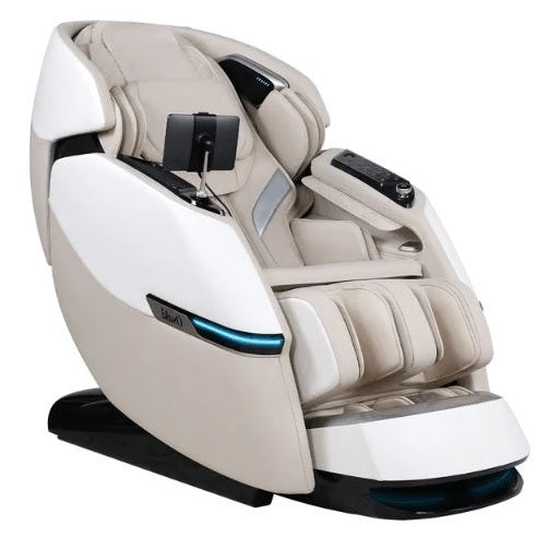 Osaki OS-AI Vivo 4D/2D Massage Chair in taupe, highlighting its elegant design with plush upholstery, ergonomic contours, and advanced massage features for ultimate relaxation and comfort.