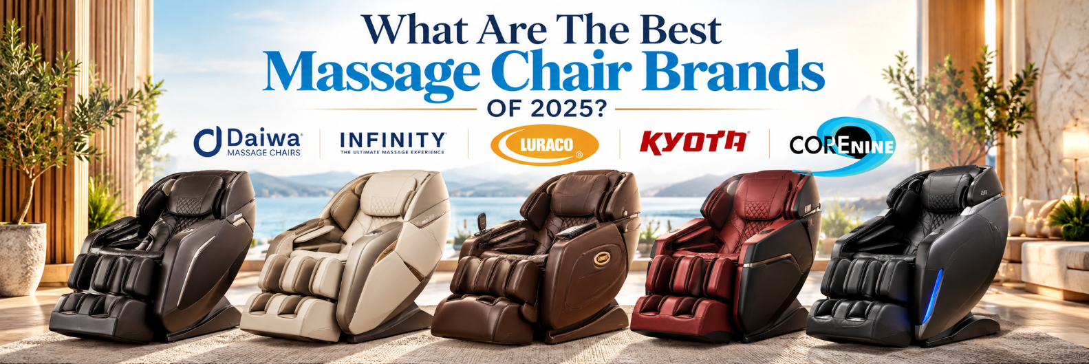 Best massage chair brands of 2025 featuring Daiwa, Infinity, Luraco, Kyota and COREnine.