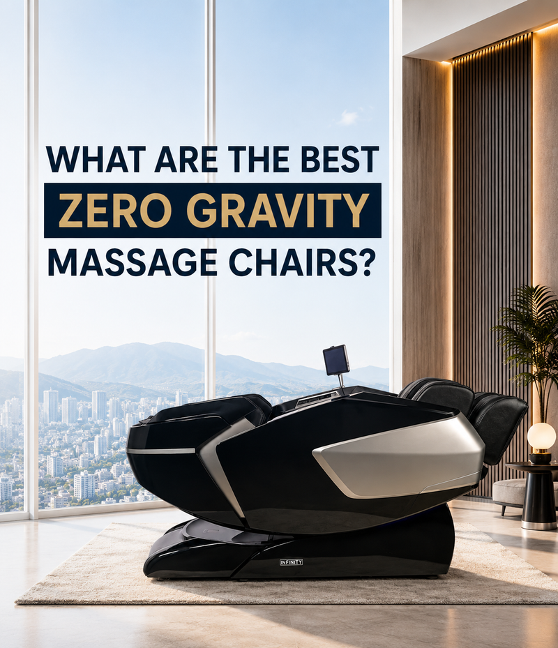Luxury zero gravity massage chairs featuring the Daiwa Supreme Hybrid X, Infinity Sovana, and Ceragem Pause M10 for full-body relaxation and recovery.