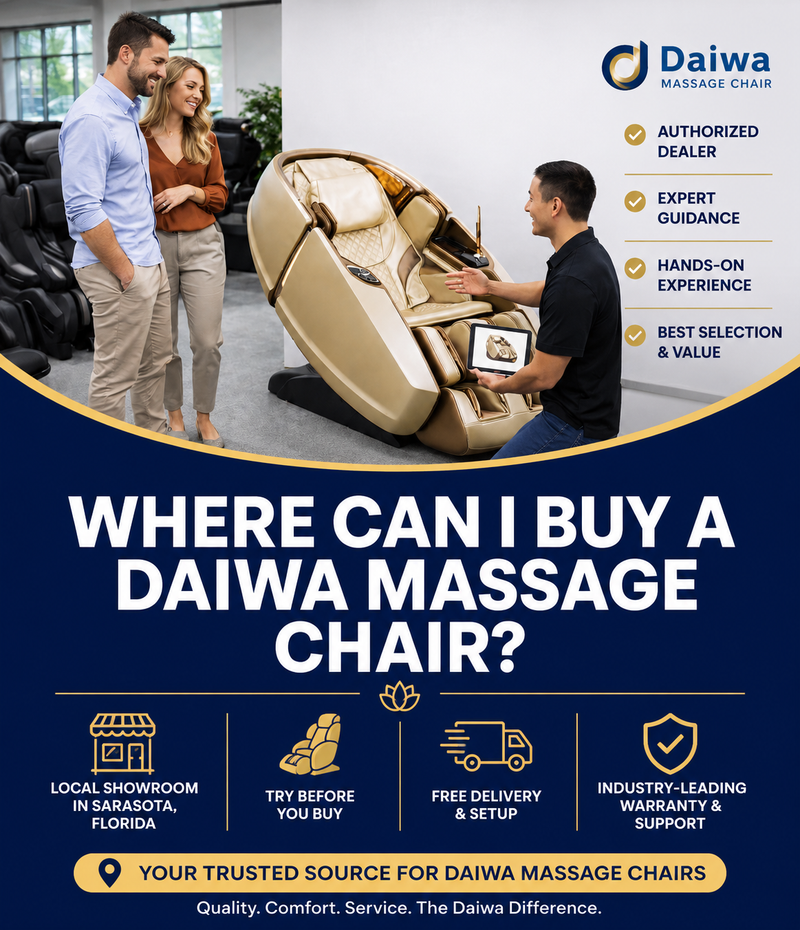 The Modern Back is your premier destination to buy a Daiwa massage chair. 