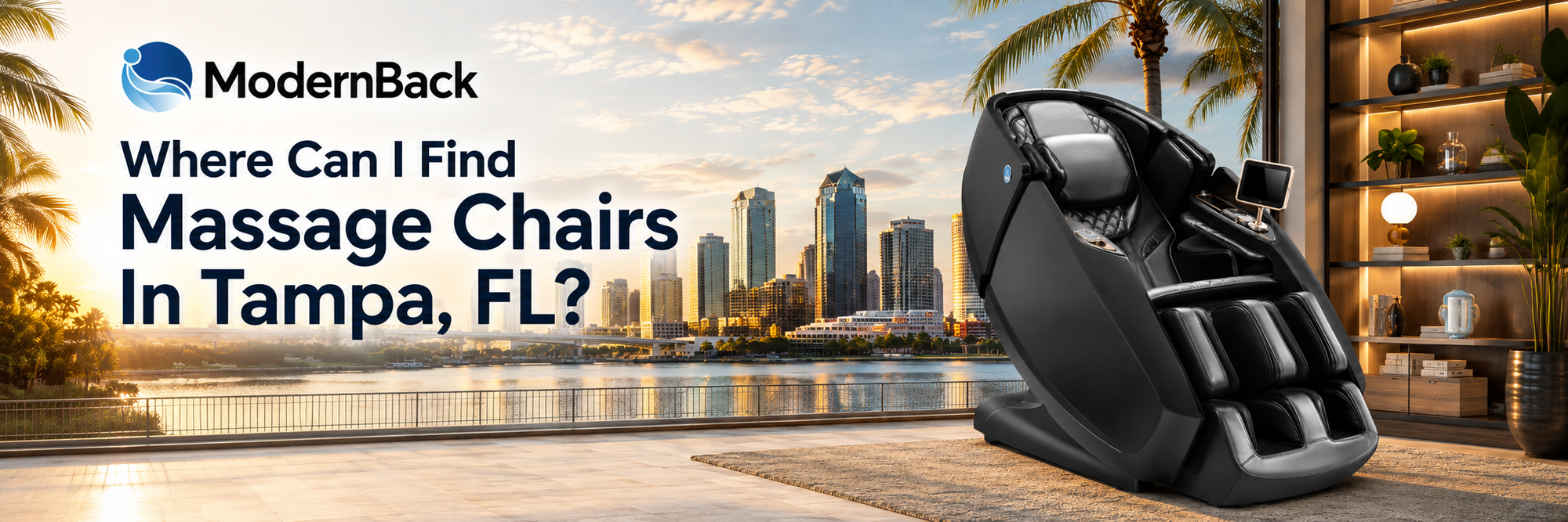 Luxury massage chairs on display at The Modern Back showroom where shoppers can compare multiple premium brands in person.