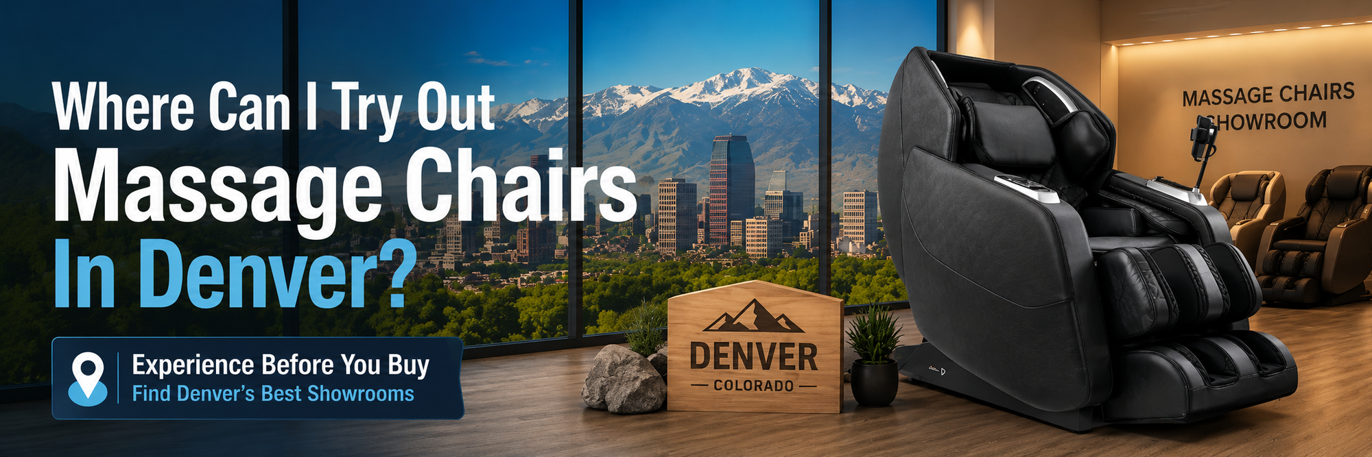 Denver massage chair showroom featuring premium Daiwa massage chairs available to try in Colorado