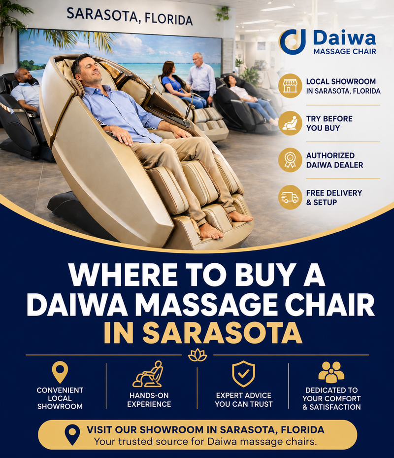The Modern Back in Sarasota, Florida is the premier location to buy a Daiwa Massage Chair.