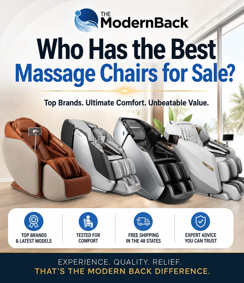 Who Has the Best Massage Chairs for Sale? Explore luxury massage chairs from The Modern Back including premium Daiwa, Infinity, Ceragem, and Kahuna models.