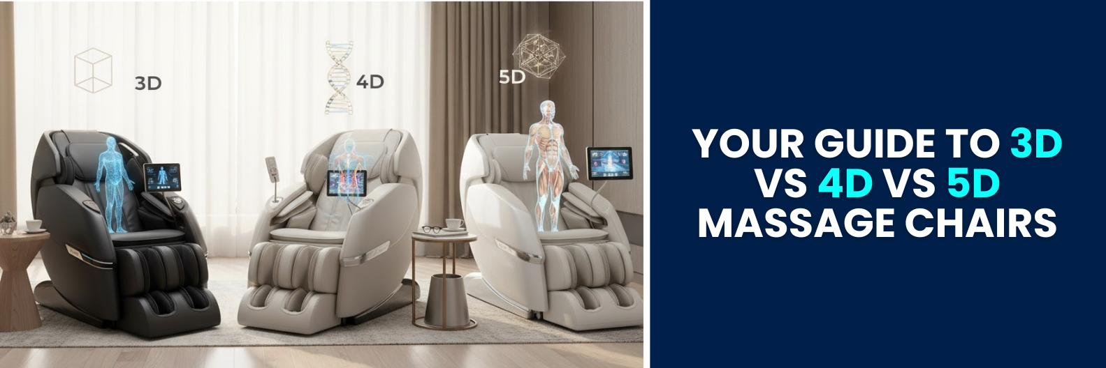 Compare 3D, 4D, and 5D massage chair innovations and learn which premium option provides the most effective relief and value for your wellness needs.