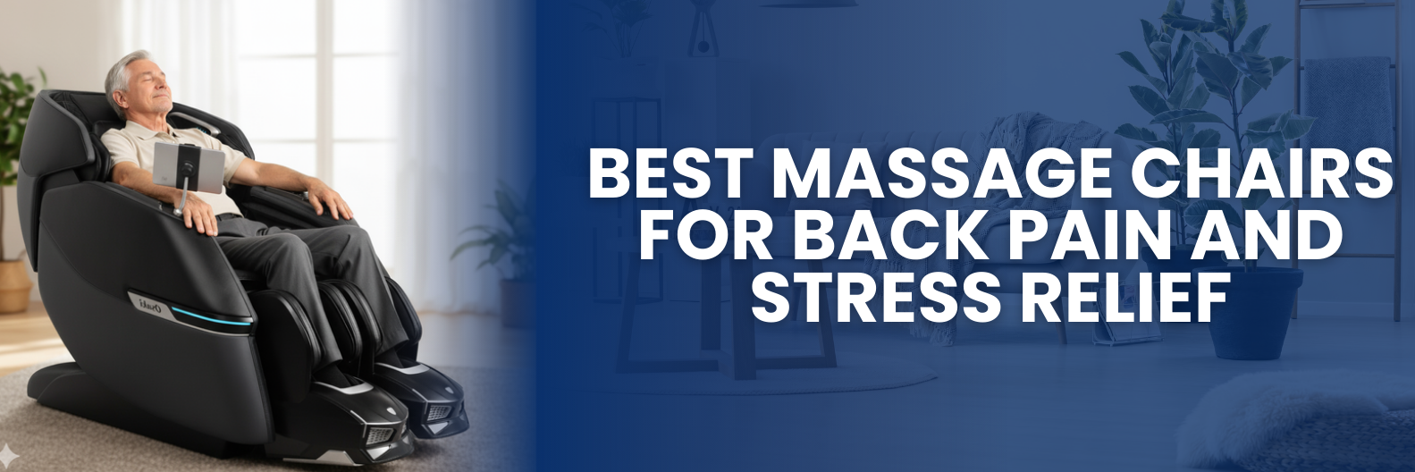 Massage chair providing back pain and stress relief with ergonomic design and relaxation features