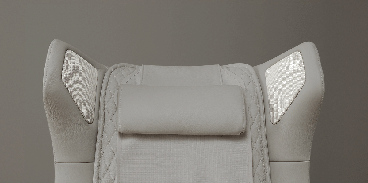 GIF showing the Ceragem PAUSE M4 massage chair displayed in a modern living space, highlighting its furniture-inspired design and seamless integration into the home.