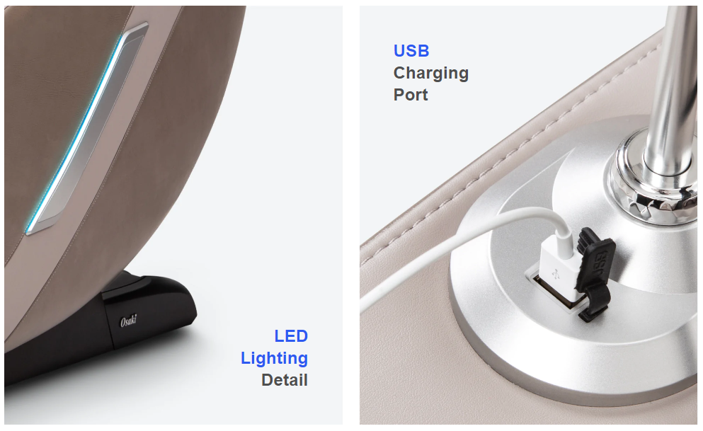 LED Lighting & USB Charging Port