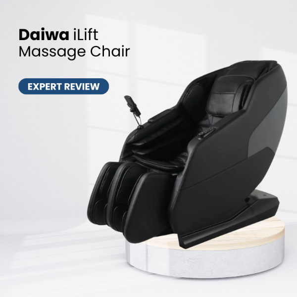 Daiwa iLift massage chair on a white background representing a product review.