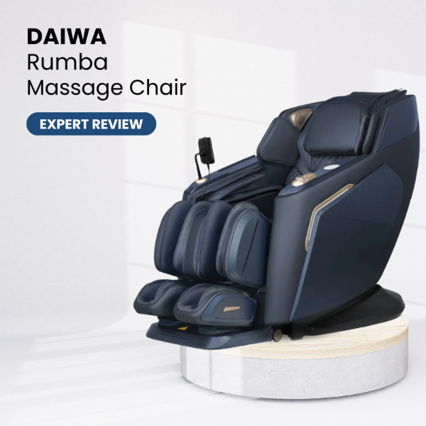 Daiwa Rumba massage chair on a white background representing a product review.