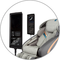 The Osaki OS-Pro Admiral Massage Chair has an LCD remote where you can select the massage type, intensity, and location. 
