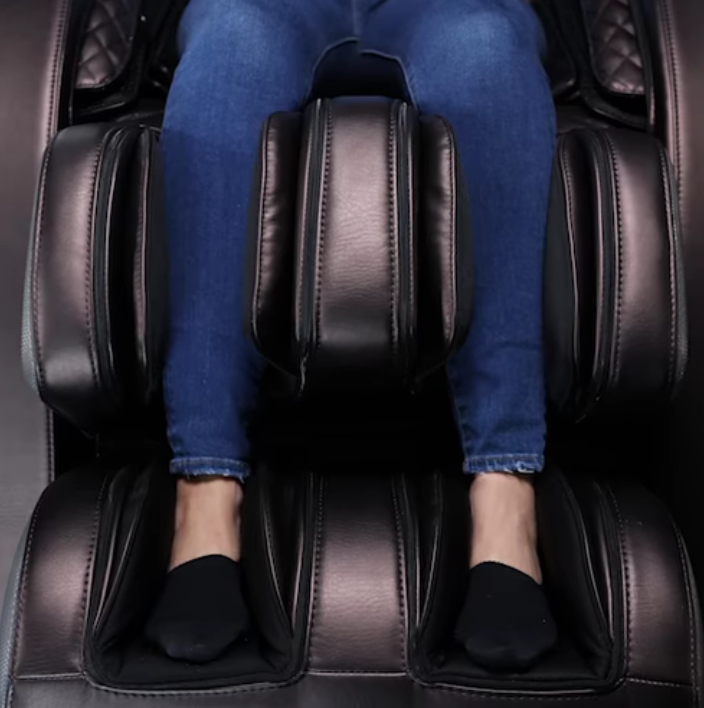 Infinity Evolution Max massage chair calf massage with Complete Calf™ kneading and oscillation feature.