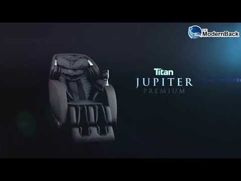 The Titan Jupiter Premium LE Massage Chair features a 3D L-Track for full-body massage, Zero Gravity, and a unique temple massager. 