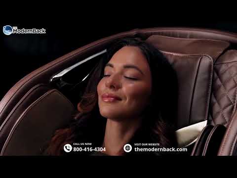 Video of the beige Infinity Sovana 4D DualPro massage chair demonstrating its full-body massage functions, zero-gravity recline, and ergonomic movements with audio cues and user interaction.