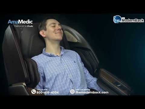 The AmaMedic Hilux 4D Massage Chair uses 4D Rollers for a humanlike massage, Heated Back Rollers, and deep calf kneading.