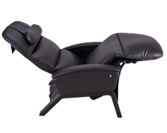 The Svago Lite 2 zero gravity recliner has all of the benefits of zero gravity with vibration massage, heat therapy, a hand-carved wood base, and a high-quality synthetic hyde.