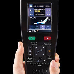 The Synca JP1100 4D Massage Chair has a handheld remote that gives you total control of your massage. 
