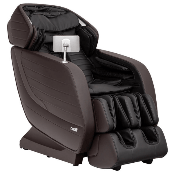 The Titan Jupiter Premium LE Massage Chair is highlighted as a commercial-grade chair offering advanced features like 3D rollers and zero gravity recline, making it an ideal option for businesses seeking to provide customers with a luxurious and deeply relaxing massage experience.