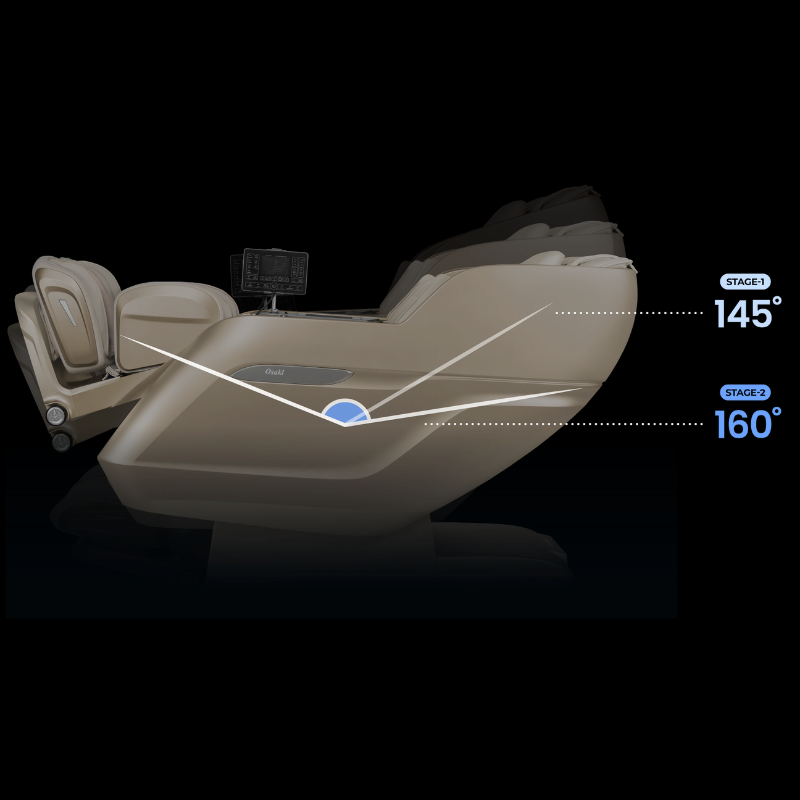 Osaki 4D Achilles massage chair with NASA-inspired two-stage zero gravity recline for weightless relaxation.