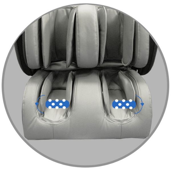 The Osaki OS-Champ Massage Chair uses spinning reflexology rollers under the soles of your feet for soothing foot massage. 