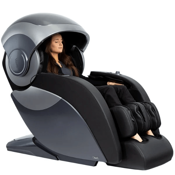 The Osaki OS-4D Escape Massage Chair comes with 4D rollers for a humanlike massage and a unique hood for complete serenity.