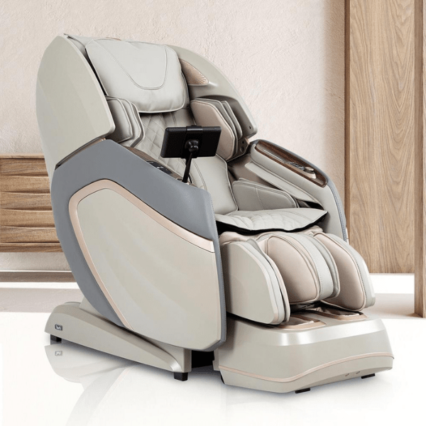 The Osaki OS-Pro 4D Emperor massage chair has humanlike 4D rollers, an L-Track, reflexology, and full-body air compression.