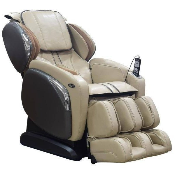The Osaki OS-4000LS Massage Chair has therapeutic 2D rollers with an L-Track for full-body massage and is available in cream.