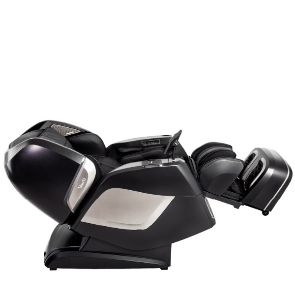 The Osaki OS-4D Pro Maestro LE massage chair uses zero gravity to elevate your feet for spinal decompression and stretch. 