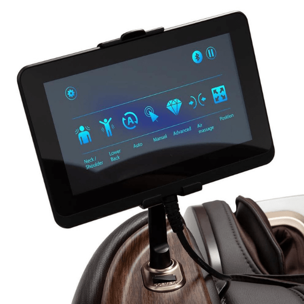 The AmaMedic Hilux 4D Massage Chair comes with a user-friendly touchscreen tablet remote. 
