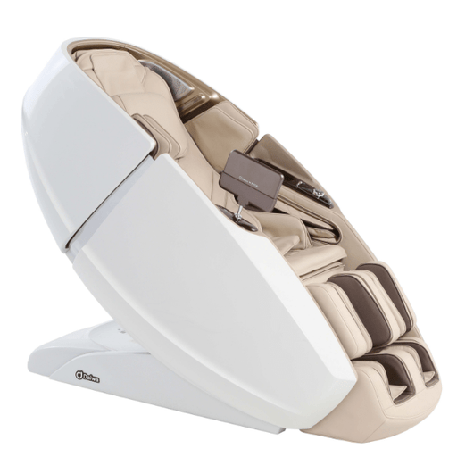 Daiwa The Supreme Hybrid Massage Chair is available in a variety of colors including cream with beautiful wood-grain accents.