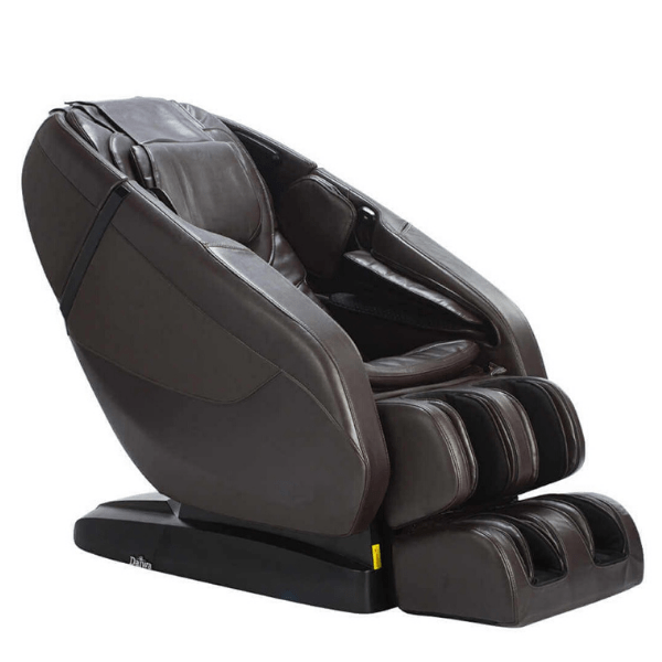 The Daiwa Solace massage chair comes with deep tissue massage and full-body air compression and is available in sleek brown. 
