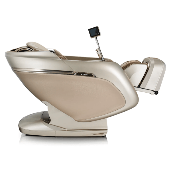 The JPMedics KaZe Massage Chair uses healing zero-gravity technology and is available in elegant Beige & Champagne. 